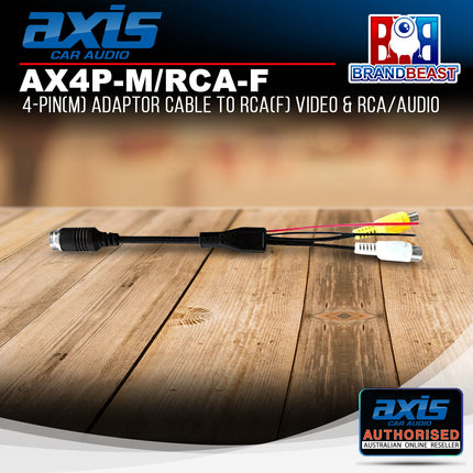 Axis AX4P-M/RCA-F 4-Pin(M) Adaptor Cable To RCA(F) Video &amp; RCA/Audio