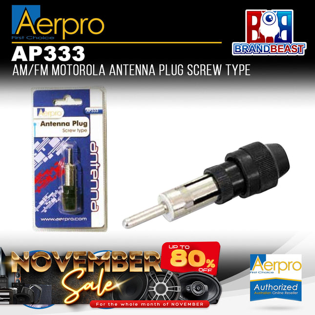 Aerpro AP333 AM/FM Screw Type Motorola Antenna Plug