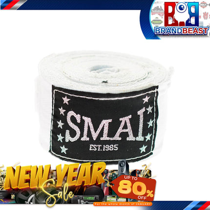 SMAI B020B/L-180-WHI 3x5cm SMAI Boxing Wraps - White