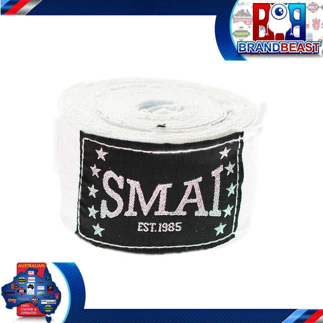 SMAI B020B/L-180-WHI 3x5cm SMAI Boxing Wraps - White