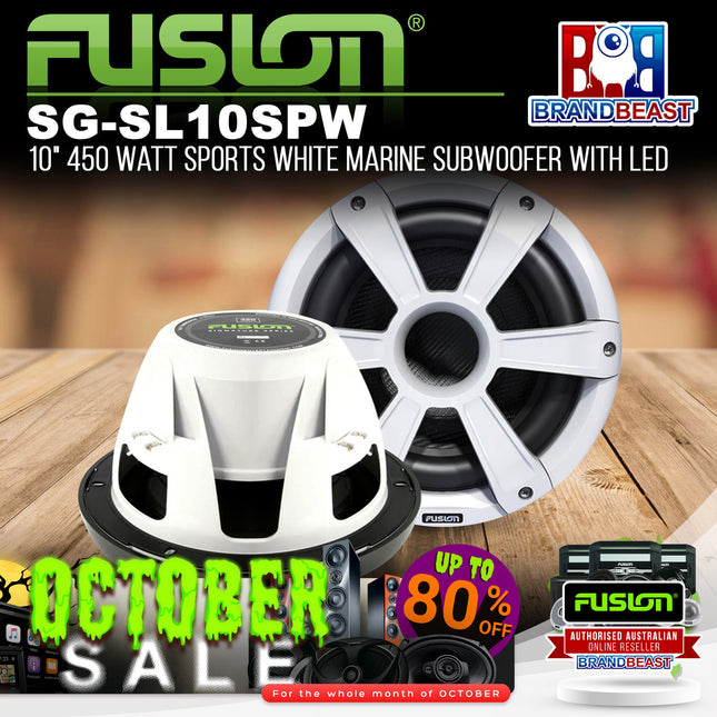 Fusion SG-SL10SPW - 10" 450 Watt Sports White Marine Subwoofer with LEDs
