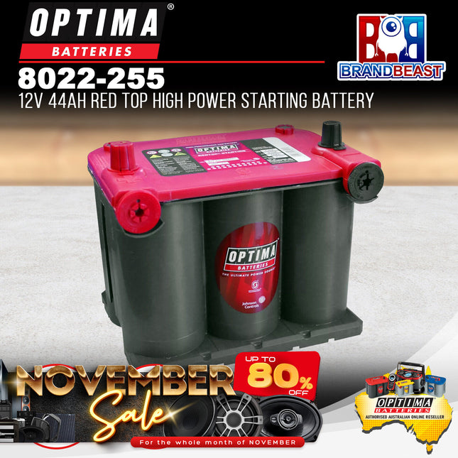 Optima 8022-255 12V 44Ah Group 75/25 Red Top High Power Starting Battery