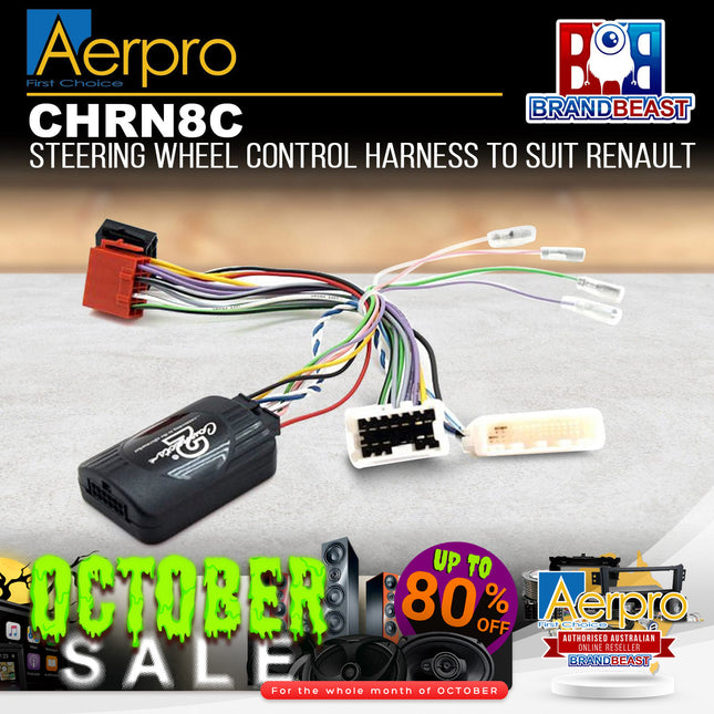 Aerpro CHRN8C Steering Wheel Control Harness Suit Renault Megane/Captur/Clio