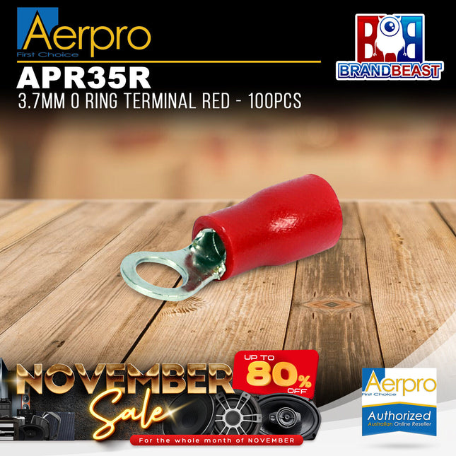 Aerpro APR35R 3.7mm O Ring Terminal Red - 100pcs