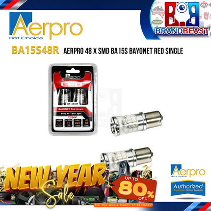 Aerpro BA15S48R 48 X SMD BA15S Bayonet Red Single