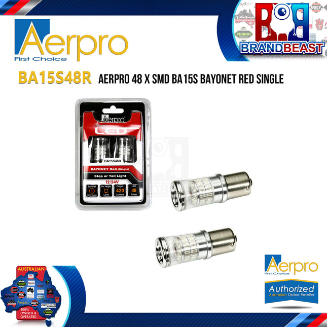 Aerpro BA15S48R 48 X SMD BA15S Bayonet Red Single