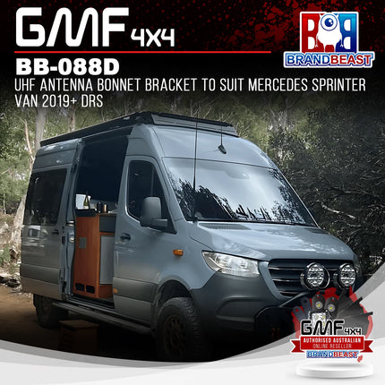 GMF4x4 BB-088D UHF Antenna Bonnet Bracket To Suit Mercedes Sprinter Van 2019+ DRS