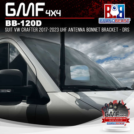 GMF4x4 BB-120D UHF Antenna Bonnet Bracket To Suit VW Crafter 2017-2023 - Driver Side