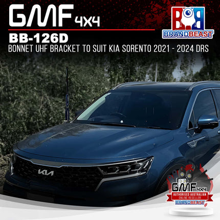 GMF4x4 BB-126D Bonnet UHF Bracket To Suit KIA Sorento 2021 - 2024 DRS