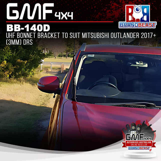 GMF4x4 BB-140D UHF Bonnet Bracket To Suit Mitsubishi Outlander 2017+ (3mm) DRS