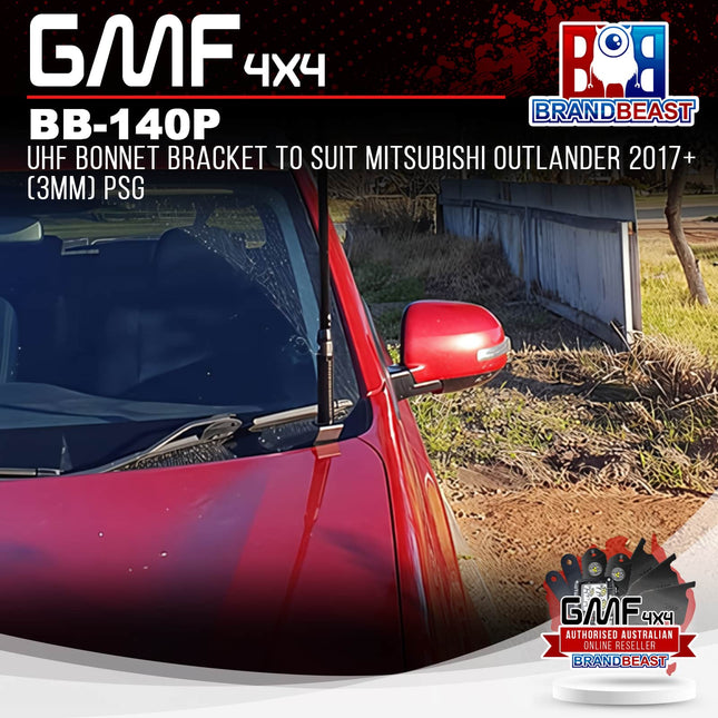 GMF4x4 BB-140P UHF Bonnet Bracket To Suit Mitsubishi Outlander 2017+ (3mm) PSG