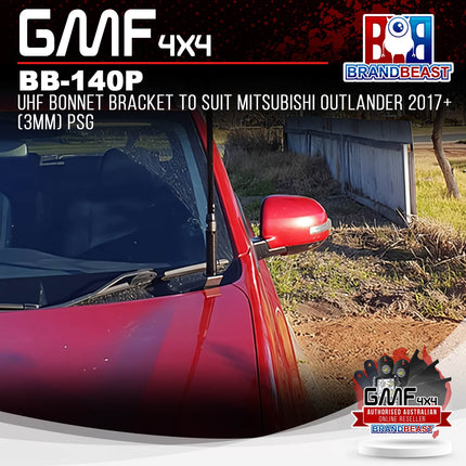 GMF4x4 BB-140P UHF Bonnet Bracket To Suit Mitsubishi Outlander 2017+ (3mm) PSG