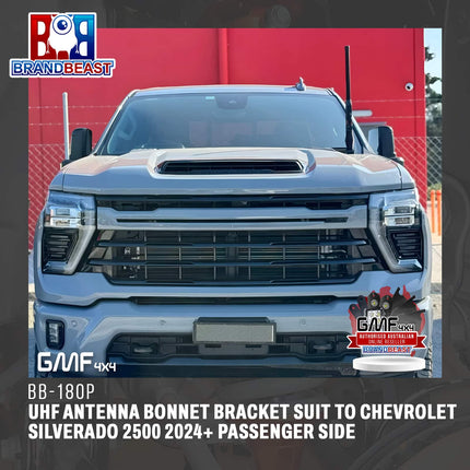 GMF4X4 BB-180P UHF Antenna Bonnet Bracket Suit To Chevrolet Silverado 2500 2024+ Passenger Side