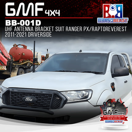 GMF4x4 BB-001D UHF Antenna Bracket Suit PX/RaptorEverest 2011-2021 DriverSide