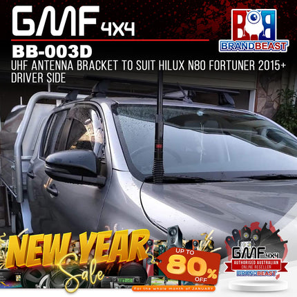 GMF4x4 BB-003D UHF Antenna Bracket Suit Hilux N80 & Fortuner 2015+ - Driver Side