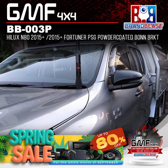 GMF4x4 BB-003P UHF Antenna Bracket Suits Hilux N80/Fortuner 2015+ Passenger Side