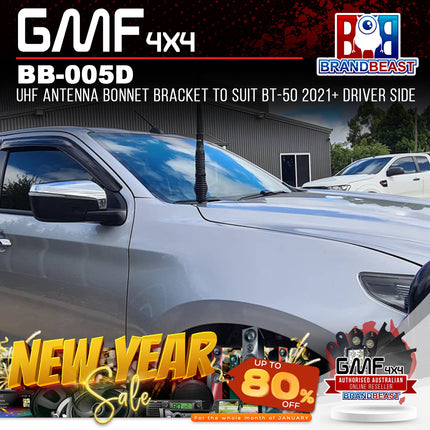 GMF4x4 BB-005D UHF Antenna Bonnet Bracket To Suit BT-50 2021+ Driver Side