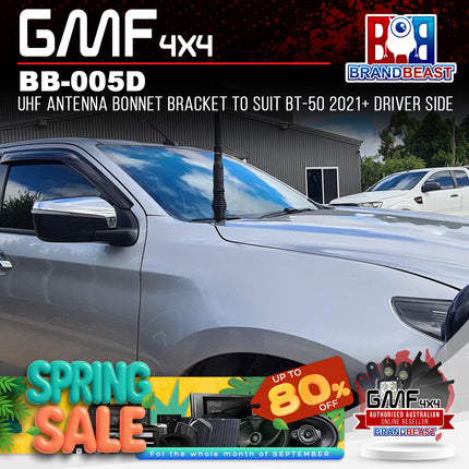 GMF4x4 BB-005D UHF Antenna Bonnet Bracket To Suit BT-50 2021+ Driver Side