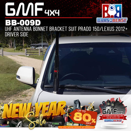 GMF4x4 BB-009D UHF Antenna Bonnet Bracket Suit Prado 150/Lexus 2012+ Driver Side