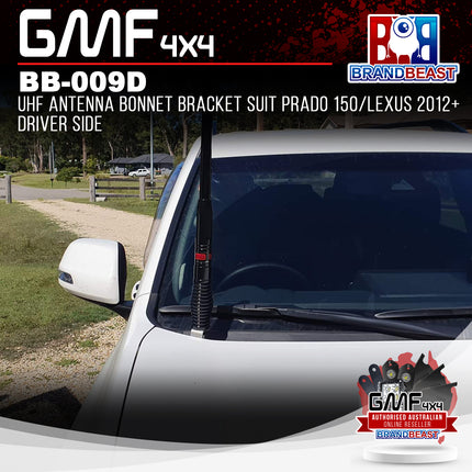 GMF4x4 BB-009D UHF Antenna Bonnet Bracket Suit Prado 150/Lexus 2012+ Driver Side