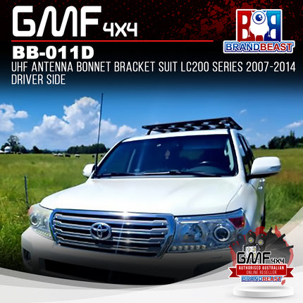 GMF4X4 BB-011D UHF Antenna Bonnet Bracket Suit LC200 Series 2007-2014 Driver Side