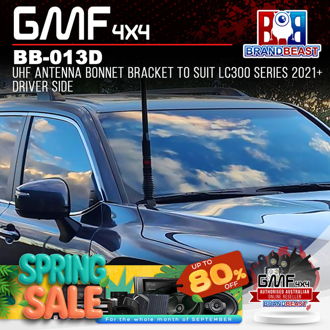 GMF4x4 BB-013D UHF Antenna Bonnet Bracket To Suit LC300 Series 2021+ Driver Side