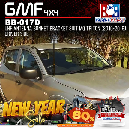 GMF4X4 BB-017D UHF Antenna Bonnet Bracket Suit MQ Triton (2016-2019) Driver Side