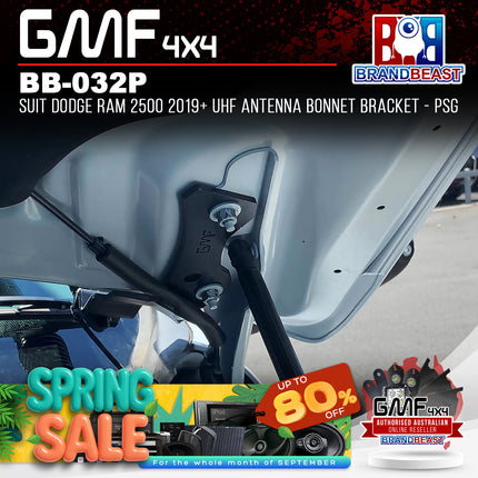GMF4x4 BB-032P UHF Antenna Bonnet Bracket Suit Dodge RAM2500 2019+ PassengerSide