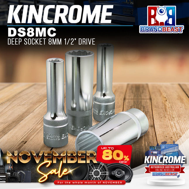 KINCROME DS8MC Deep Socket 8mm 1/2" Drive