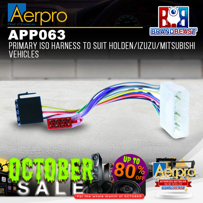 Aerpro APP063 Primary ISO Harness to Suit Holden/Izuzu/Mitsubishi Vehicles