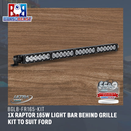 Ultra Vision Lighting BGLB-FR165-KIT 1x Raptor 165W Light Bar Behind Grille Kit To Suit Ford