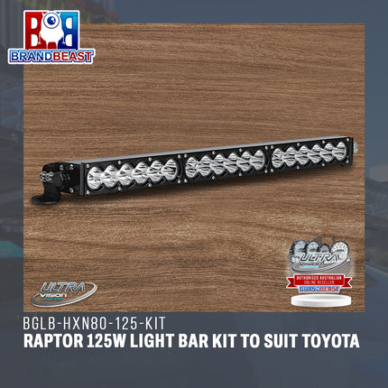 Ultra Vision Lighting BGLB-HXN80-125-KIT Raptor 125W Light Bar Kit To Suit Toyota