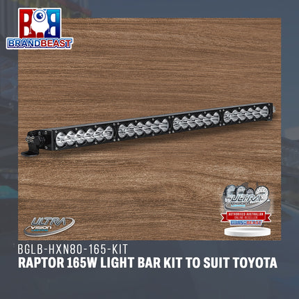 Ultra Vision Lighting BGLB-HXN80-165-KIT Raptor 165W Light Bar Kit To Suit Toyota