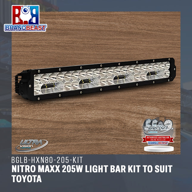 Ultra Vision Lighting BGLB-HXN80-205-KIT Nitro Maxx 205W Light Bar Kit To Suit Toyota