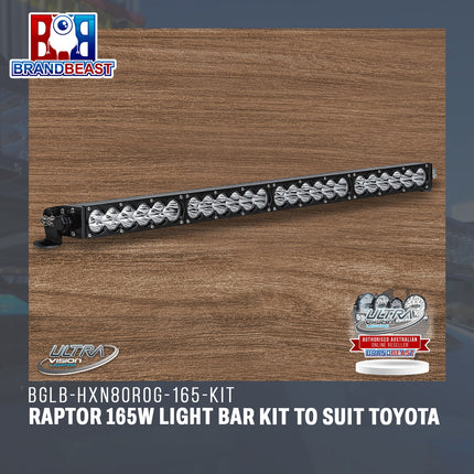 Ultra Vision Lighting BGLB-HXN80ROG-165-KIT Raptor 165W Light Bar Kit To Suit Toyota