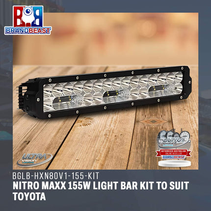 Ultra Vision Lighting BGLB-HXN80V1-155-KIT Nitro Maxx 155W Light Bar Kit To Suit Toyota