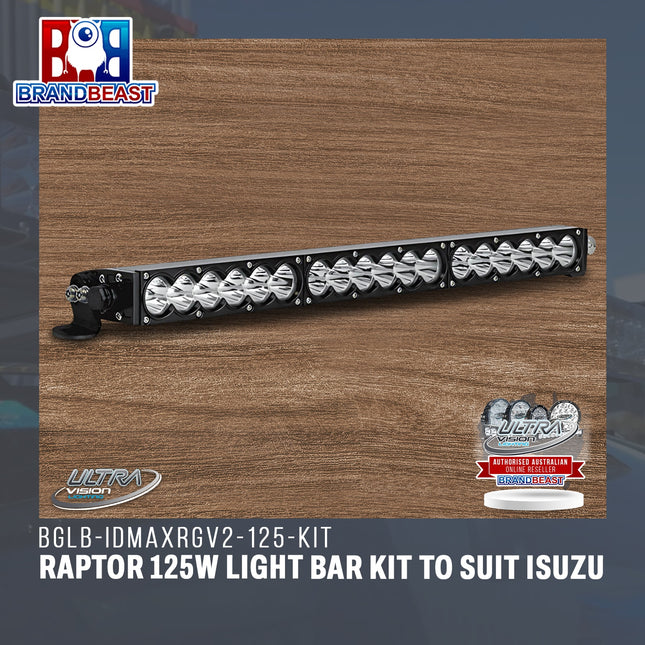 Ultra Vision Lighting BGLB-IDMAXRGV2-125-KIT Raptor 125W Light Bar Kit To Suit Isuzu