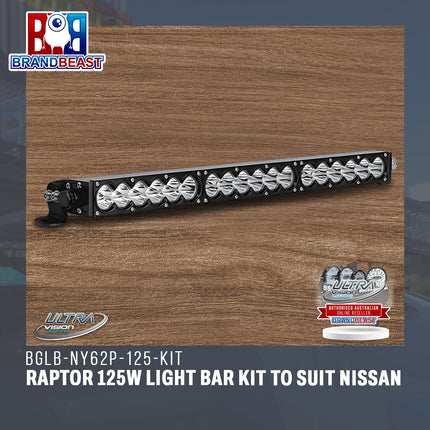 Ultra Vision Lighting BGLB-NY62P-125-KIT Raptor 125W Light Bar Kit To Suit Nissan