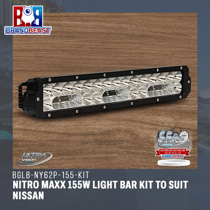 Ultra Vision Lighting BGLB-NY62P-155-KIT Nitro Maxx 155W Light Bar Kit To Suit Nissan