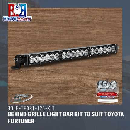 Ultra Vision Lighting BGLB-TFORT-125-KIT Behind Grille Light Bar kit To Suit Toyota Fortuner