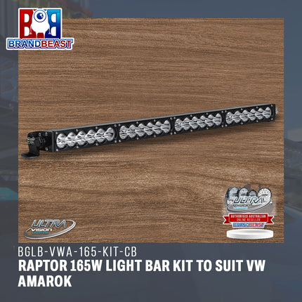 Ultra Vision Lighting BGLB-VWA-165-KIT-CB Raptor 165W Light Bar Kit To Suit VW Amarok