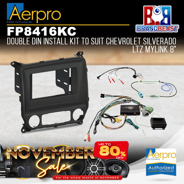 Aerpro FP8416KC Double DIN Install Kit to Suit Chevrolet Silverado LTZ Mylink 8"