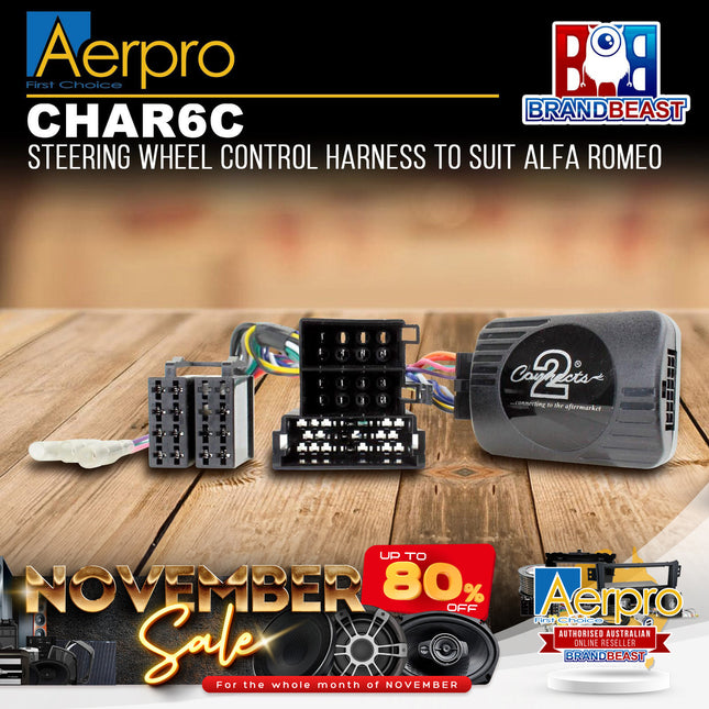 Aerpro CHAR6C Steering Wheel Control Harness to Suit Alfa Romeo