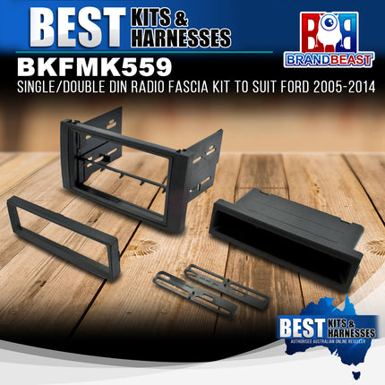 BestKits BKFMK559 Single/Double DIN Radio Fascia Kit To Suit Ford 2005-2014
