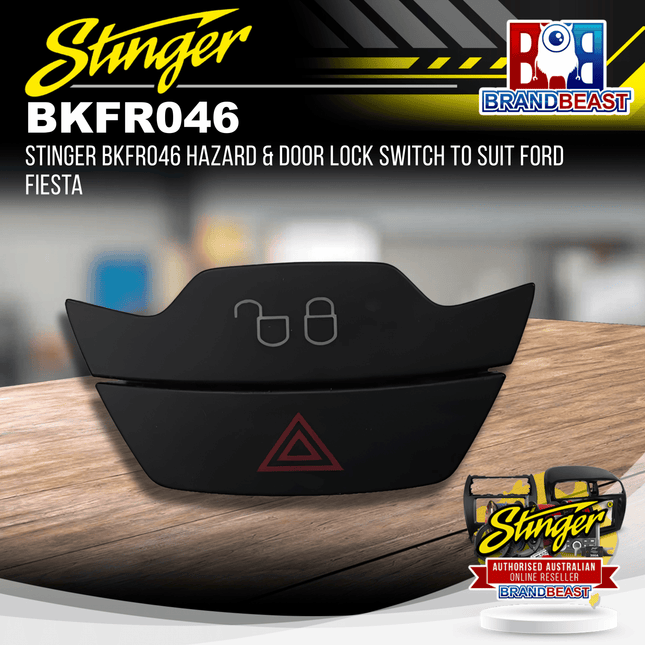 Stinger BKFR046 Hazard & Door Lock Switch To Suit Ford Fiesta