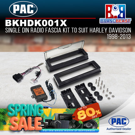 PAC BKHDK001X Single DIN Radio Fascia Kit To Suit Harley Davidson 1998-2013