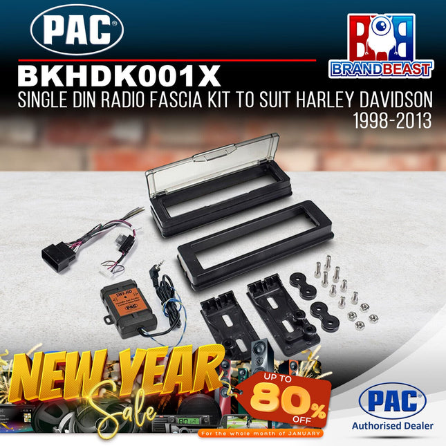 PAC BKHDK001X Single DIN Radio Fascia Kit To Suit Harley Davidson 1998-2013