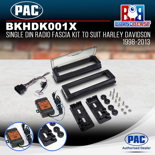 PAC BKHDK001X Single DIN Radio Fascia Kit To Suit Harley Davidson 1998-2013
