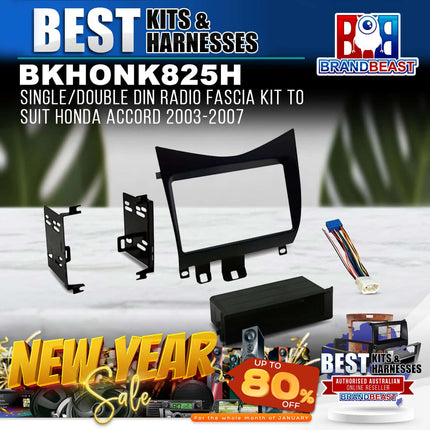 BestKits BKHONK825H Single/Double DIN Fascia Kit For Honda Accord 2003-2007