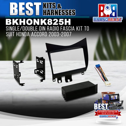 BestKits BKHONK825H Single/Double DIN Fascia Kit For Honda Accord 2003-2007
